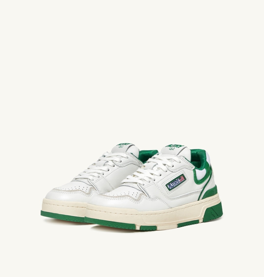 CLC LOW SNEAKERS IN WHITE LEATHER AND AMAZON SUEDE