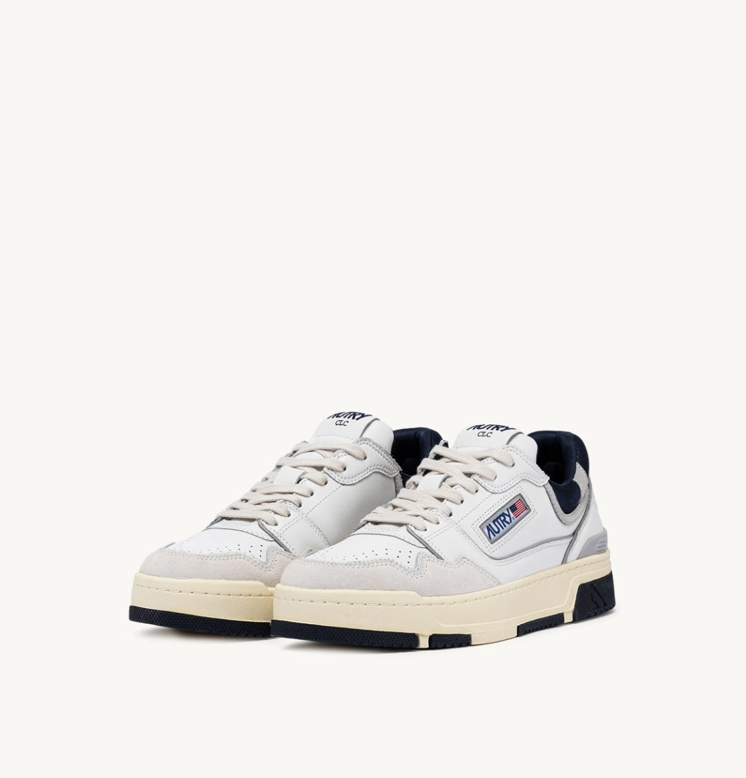 CLC LOW SNEAKERS IN WHITE AND SPACE LEATHER AND SUEDE