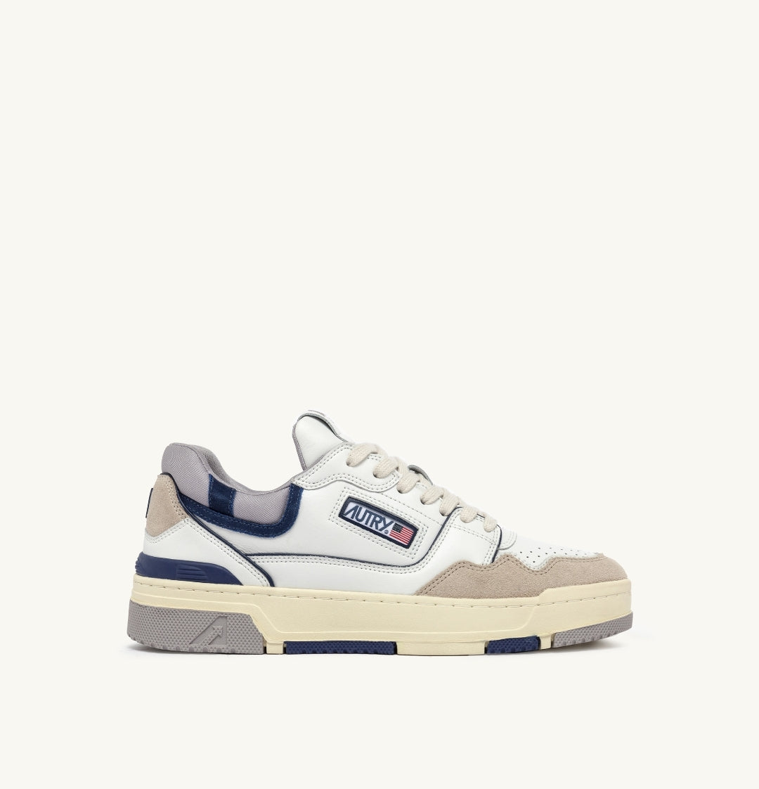 CLC LOW SNEAKERS IN WHITE, DARK BLUE AND LIGHT BLUE LEATHER