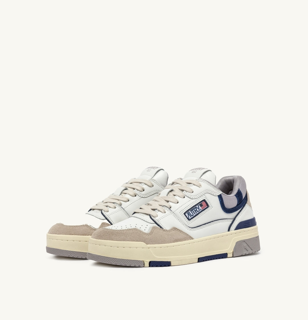 CLC LOW SNEAKERS IN WHITE, DARK BLUE AND LIGHT BLUE LEATHER