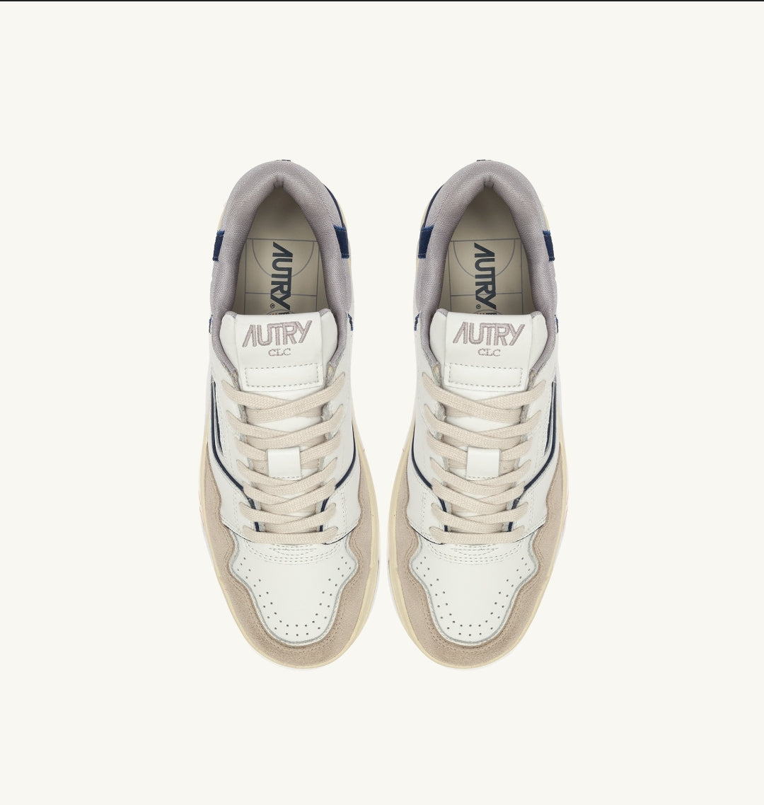CLC LOW SNEAKERS IN WHITE, DARK BLUE AND LIGHT BLUE LEATHER