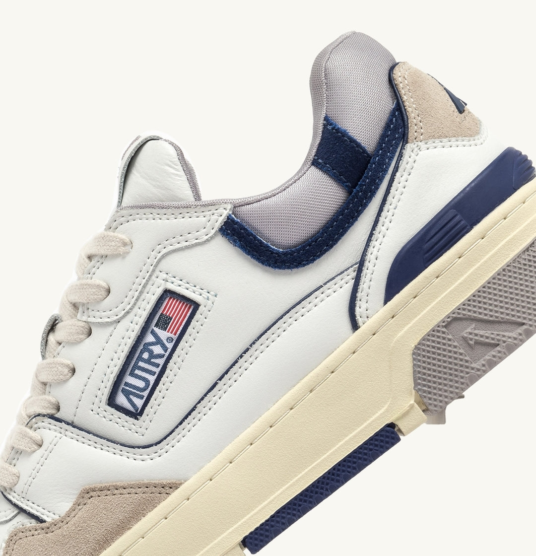 CLC LOW SNEAKERS IN WHITE, DARK BLUE AND LIGHT BLUE LEATHER