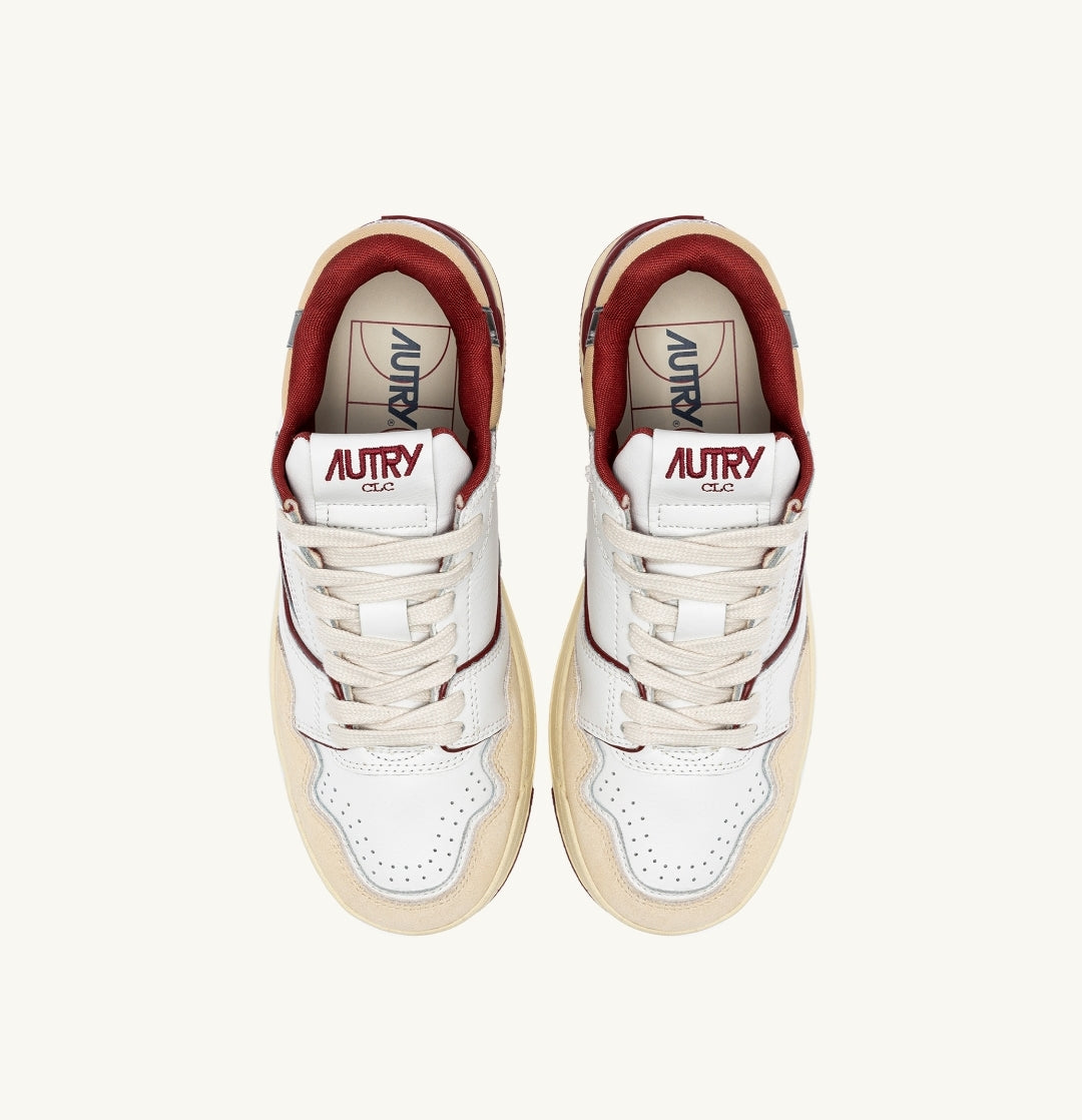 CLC LOW SNEAKERS IN WHITE, RED AND GRAY LEATHER