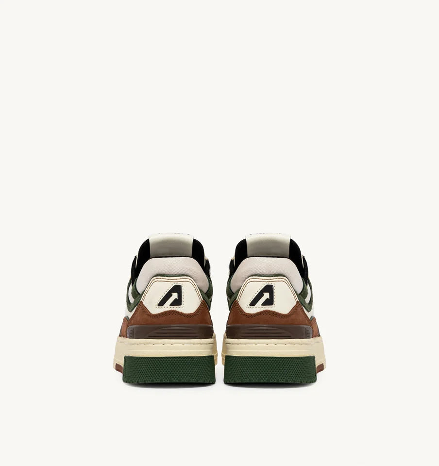 CLC LOW SNEAKERS IN EBONY AND MILITARY GREEN SUEDE AND NUBUCK