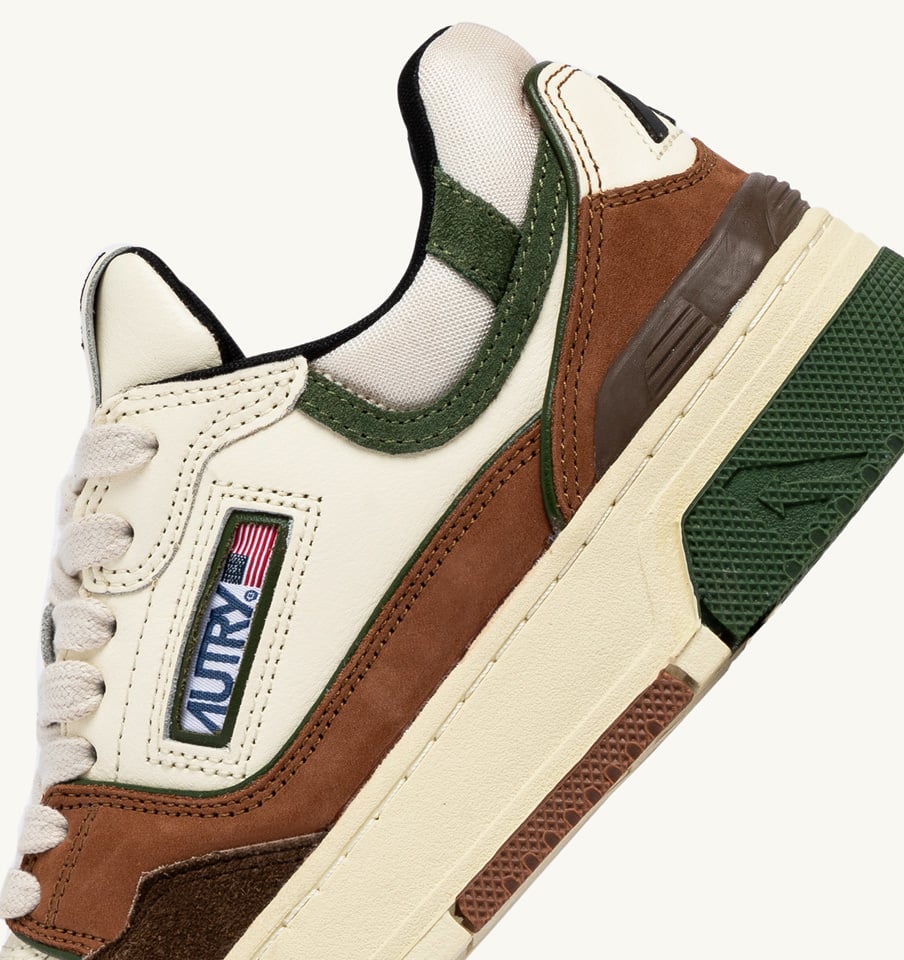 CLC LOW SNEAKERS IN EBONY AND MILITARY GREEN SUEDE AND NUBUCK