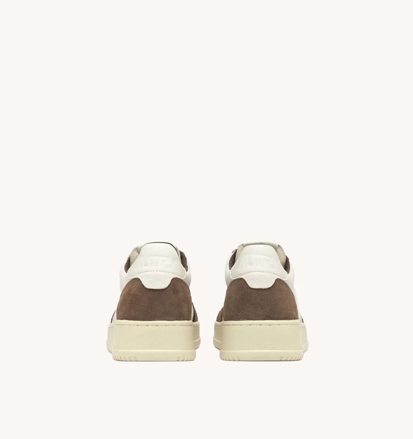 MEDALIST LOW SNEAKERS IN WHITE AND CIGAR LEATHER AND SUEDE