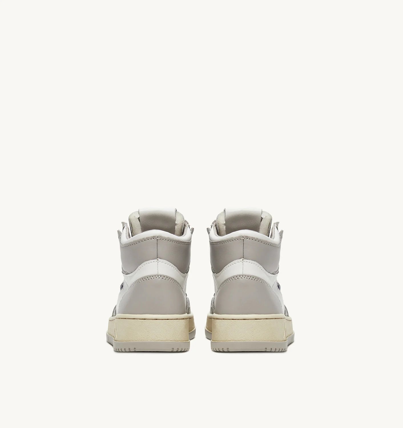 MEDALIST MID BICOLOR SNEAKERS IN WHITE AND VAPOR LEATHER