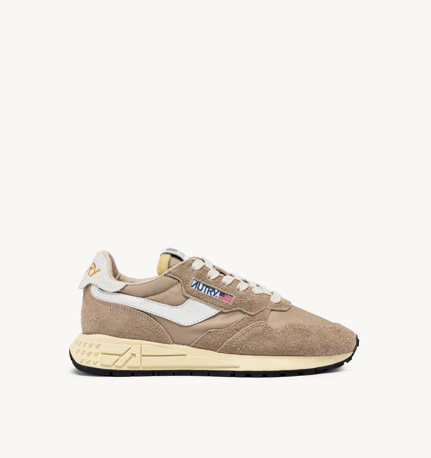 REELWIND LOW SNEAKERS IN PEPPER AND WHITE SUEDE AND NYLON