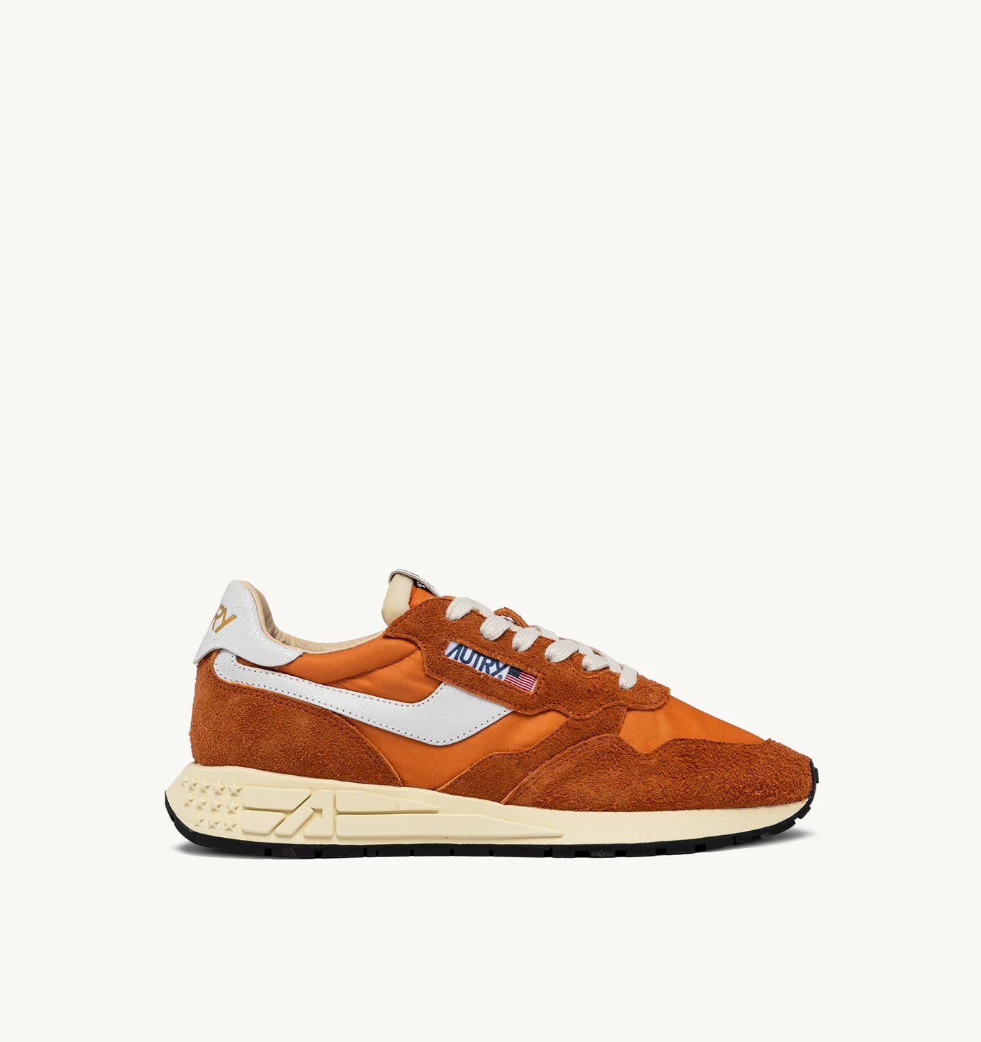 REELWIND LOW SNEAKERS IN AMBER NYLON AND SUEDE