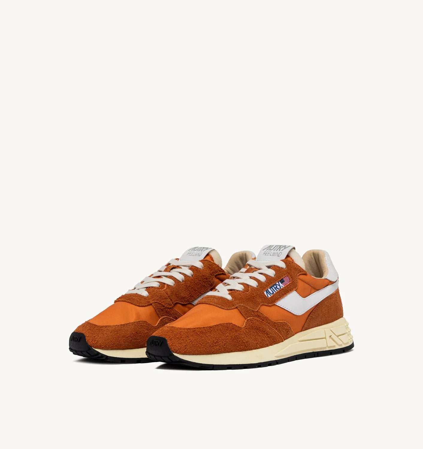 REELWIND LOW SNEAKERS IN AMBER NYLON AND SUEDE