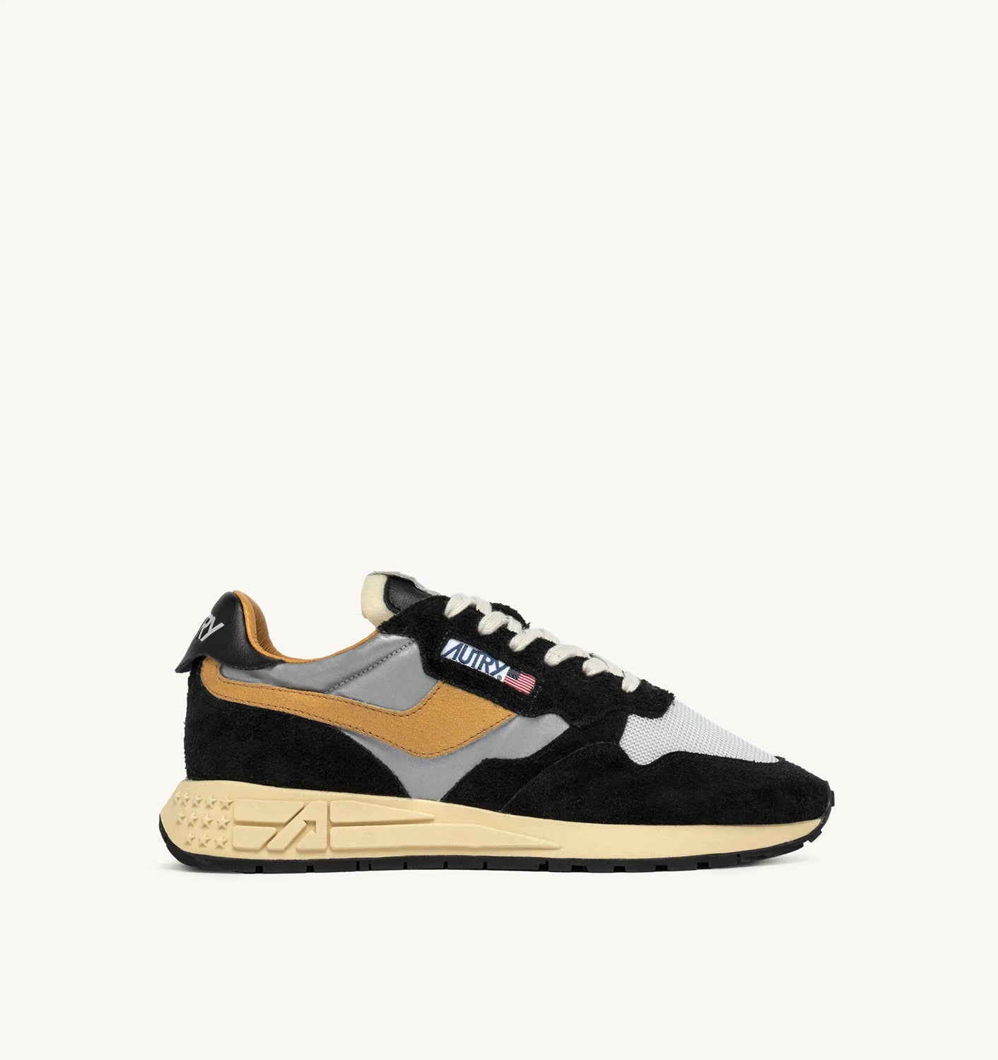 REELWIND LOW SNEAKERS IN BLACK SUEDE AND REFLECTIVE NYLON