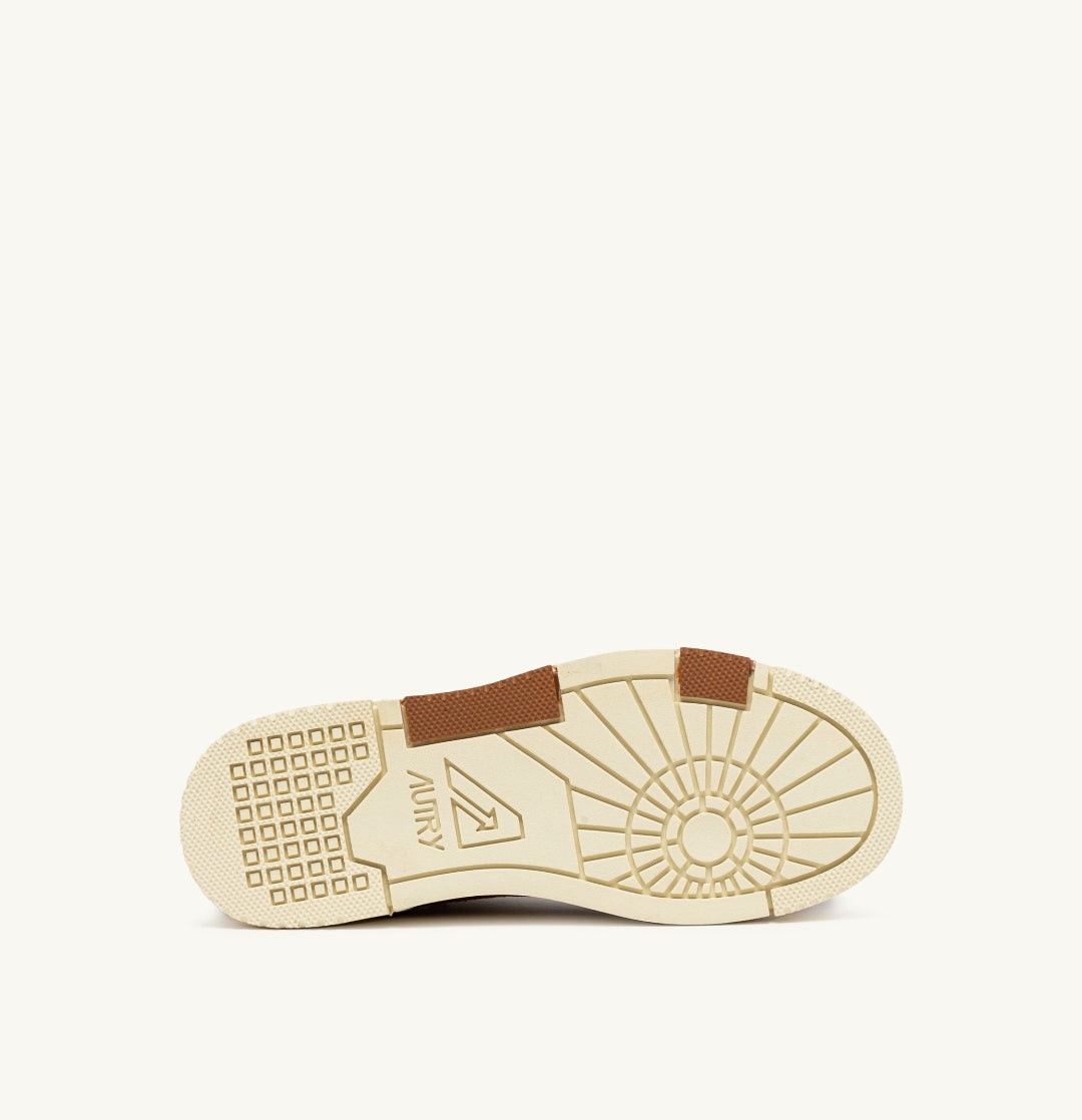 CLC LOW SNEAKERS IN CREAM AND TERRACOTTA LEATHER AND MESH