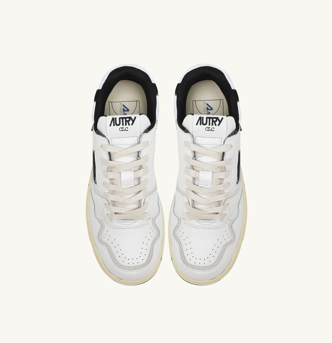 CLC LOW SNEAKERS IN WHITE LEATHER AND BLACK SUEDE