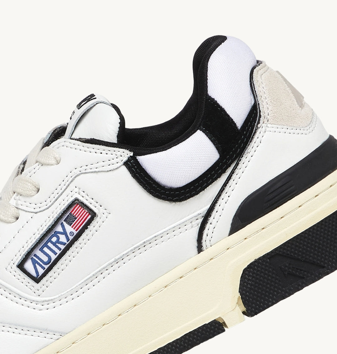 CLC LOW SNEAKERS IN WHITE LEATHER AND BLACK SUEDE