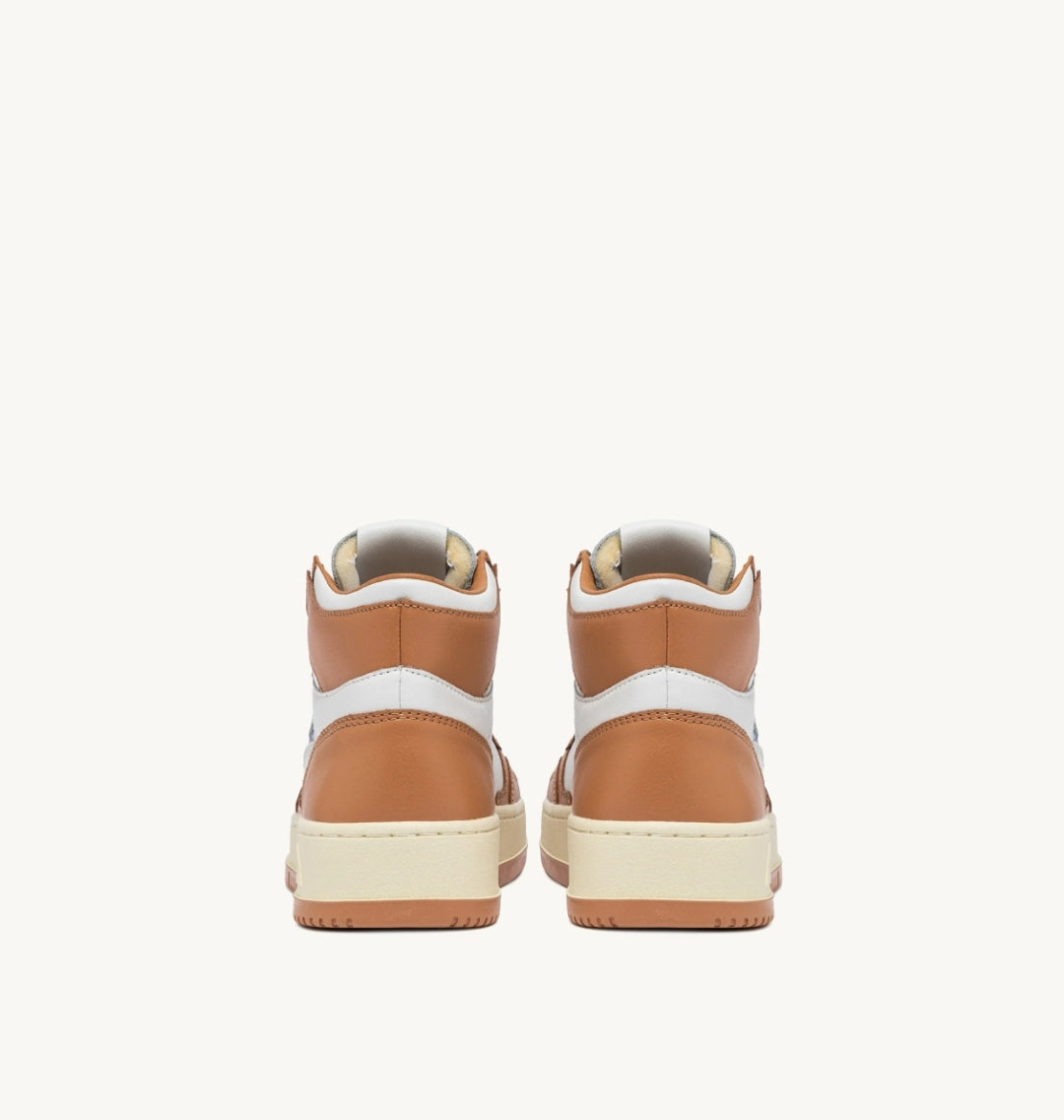MEDALIST MID BICOLOR SNEAKERS IN WHITE AND SAND STORM LEATHER
