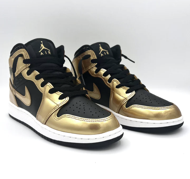 AIR JORDAN 1 MID SE METALLIC GOLD BLACK