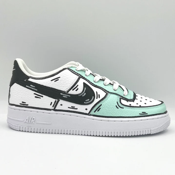 AIR FORCE 1 CARTOON MENTA SWOOSH NERO